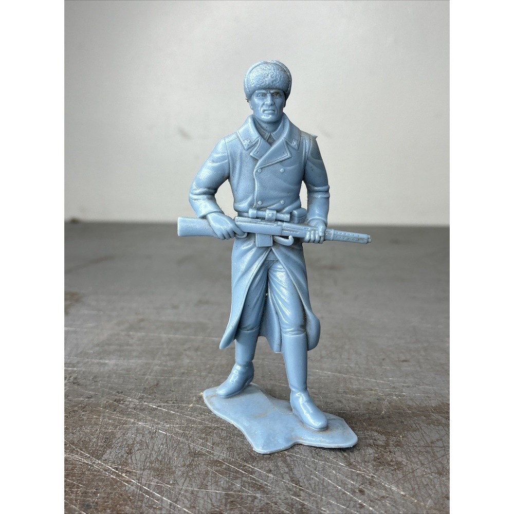 Vintage Marx/Plastimarx‎ 6" Light BLUE Russian "Rifle" Soldier Figure 1960's